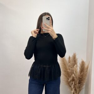 Camiseta Encaje I Negro I 600517