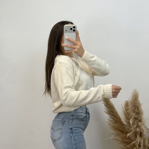 Alternative view of Jersey trenzado corto I blanco