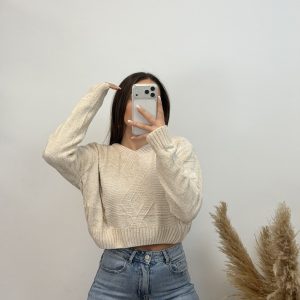 Jersey trenzado corto I beige