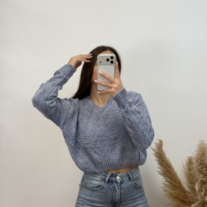 Alternative view of Jersey trenzado corto I azul