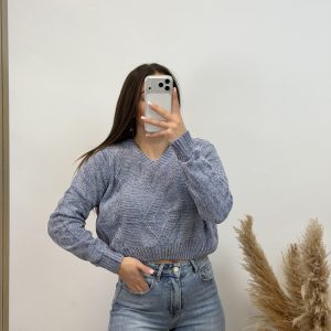 Jersey trenzado corto I azul