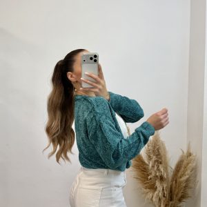 Alternative view of Jersey corazón I verde agua