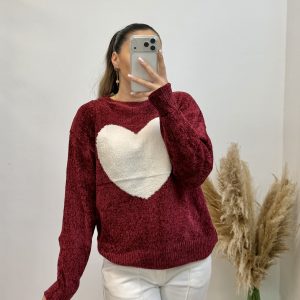 Jersey corazón I burdeo