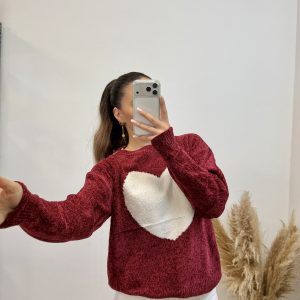 Alternative view of Jersey corazón I burdeo