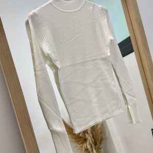 Jersey canalé cuello perkin I blanco