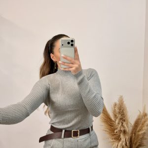 Jersey canalé cuello perkin I gris