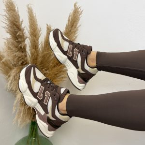 Deportivas new I chocolate y beige