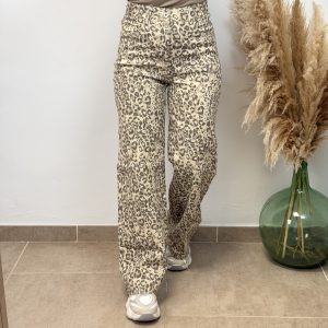 Pantalón vaquero leopardo  I gris