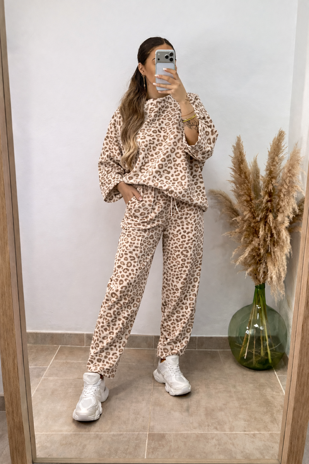 Conjunto de chándal inspiración Zara de leopardo – beige  PREVENTA