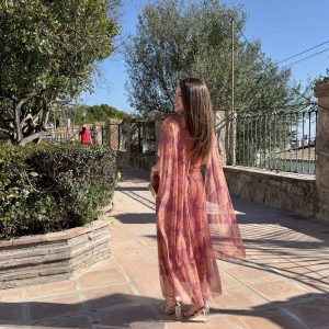 Alternative view of Vestido gasa multiposición - Naranja