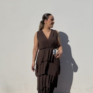 Alternative view of Vestido volante - Chocolate