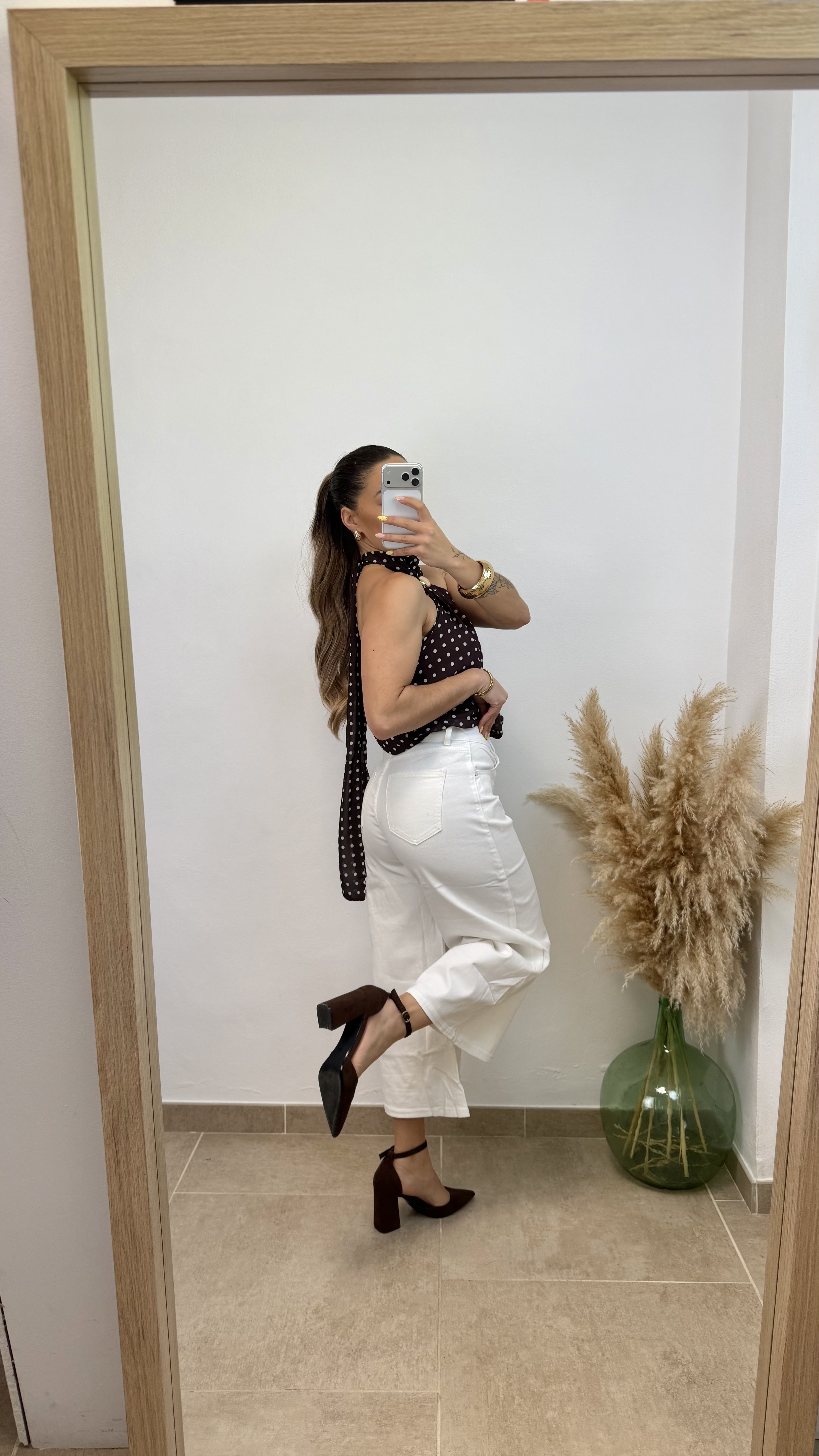Pantalón vaquero midi - Blanco - Imagen 3