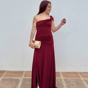 Vestido asimétrico - Burdeos