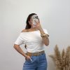 Top camiseta asimétrico -Blanco