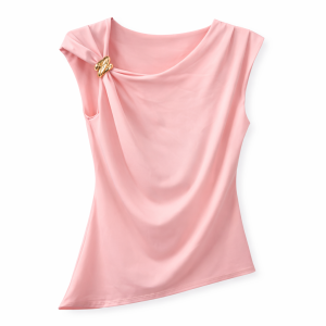 Camiseta detalle hombro - Rosa