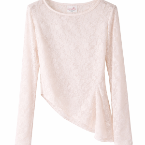 Camiseta encaje transparencia - Beige