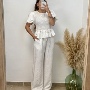 Conjunto manga globo - Blanco