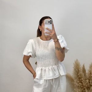 Alternative view of Conjunto manga globo - Blanco