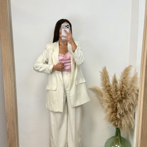 Alternative view of Blazer Oversize - Blanco roto