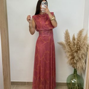 Conjunto 2 piezas falda - Naranja-rosa