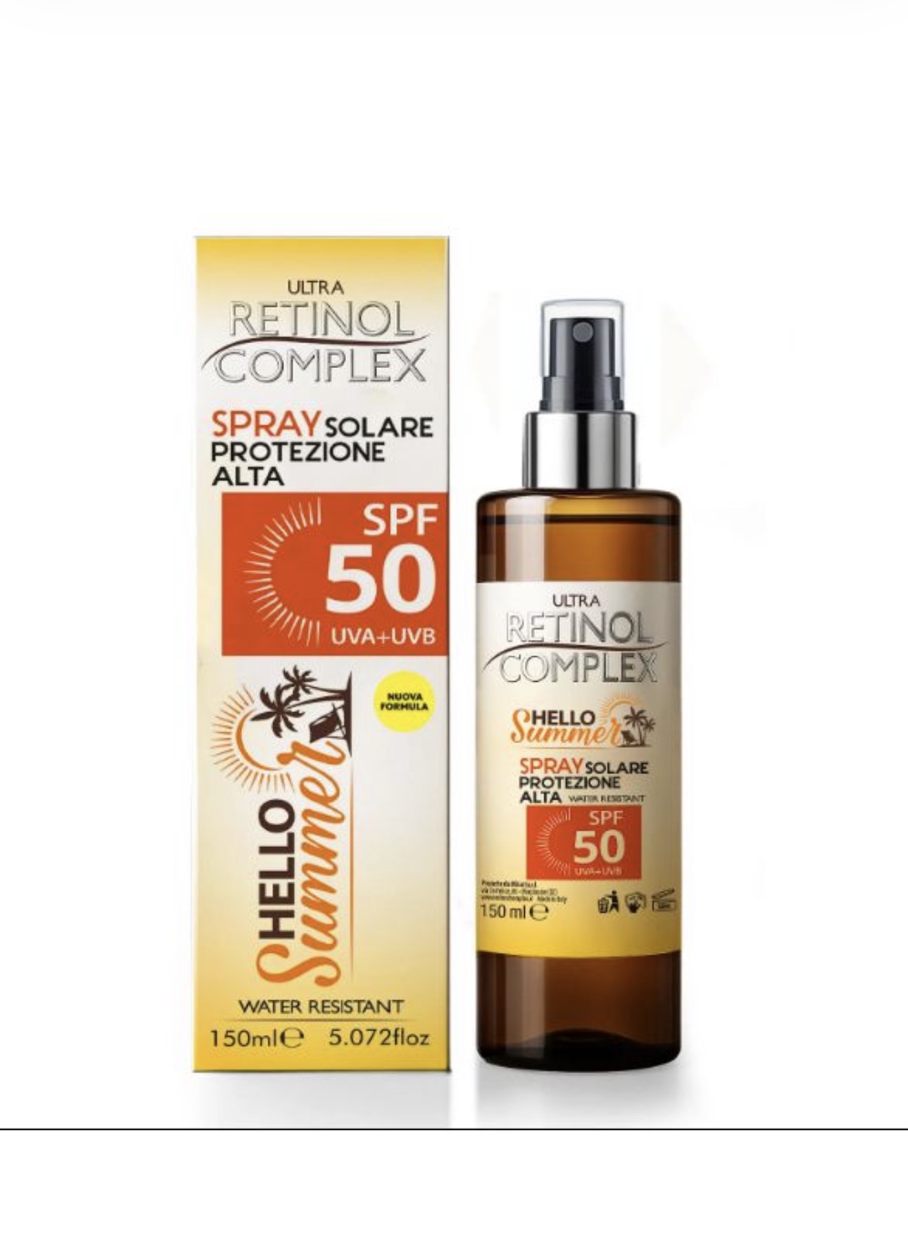 Spray Solar SPF 50 Retinol Complex Hello Summer – Protección Alta UVA/UVB