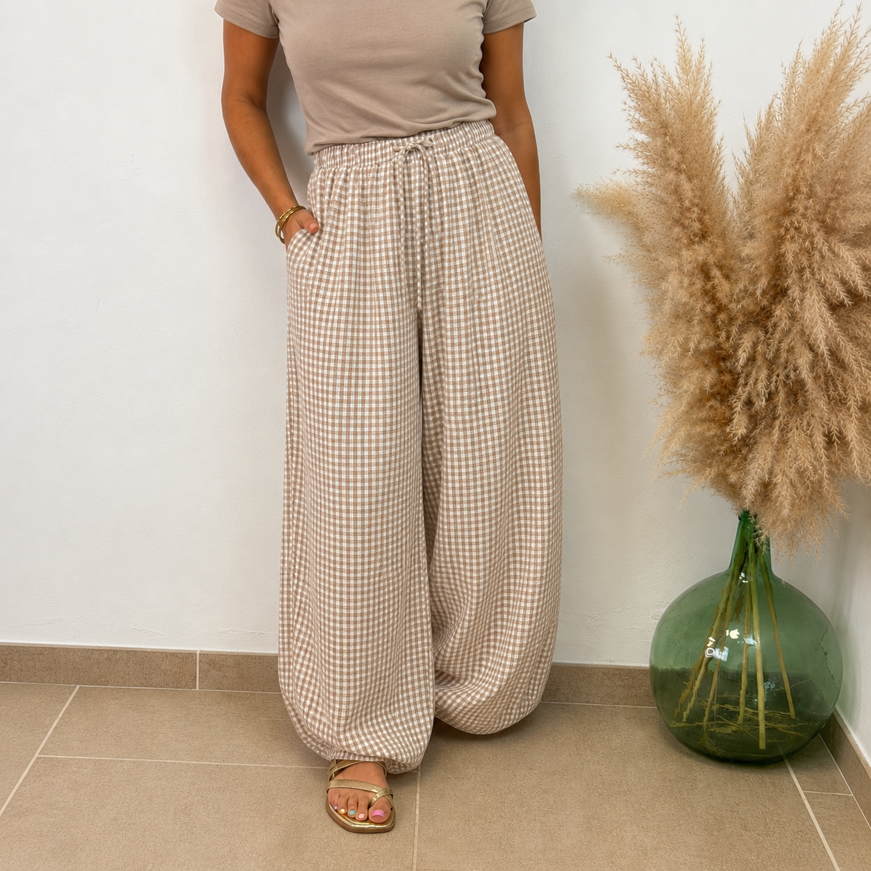 Pantalón globo vichi - TAUPE PREVENTA