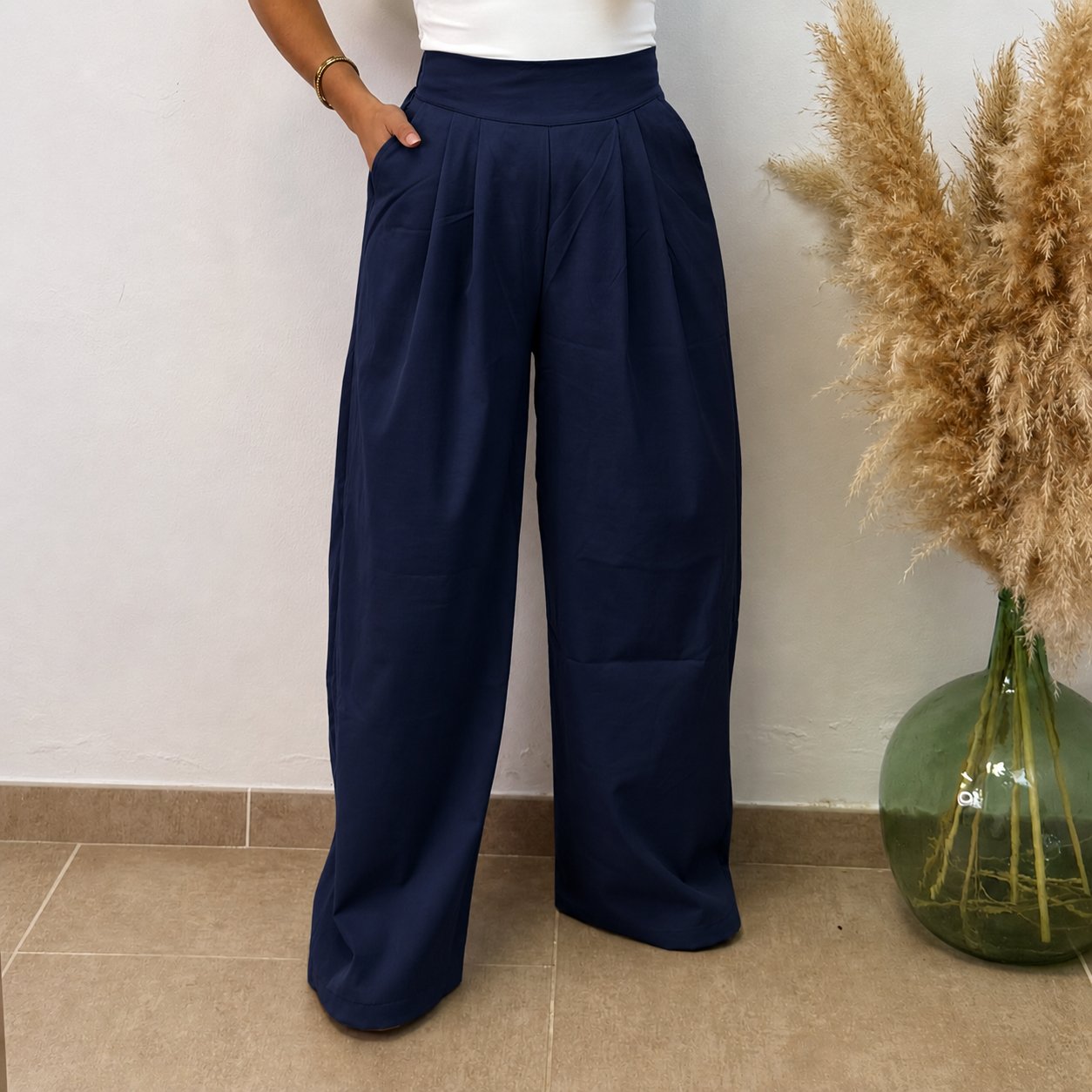 Pantalón palazo elástico - Imagen 12