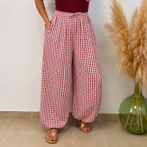 Pantalón globo vichi - burdeos