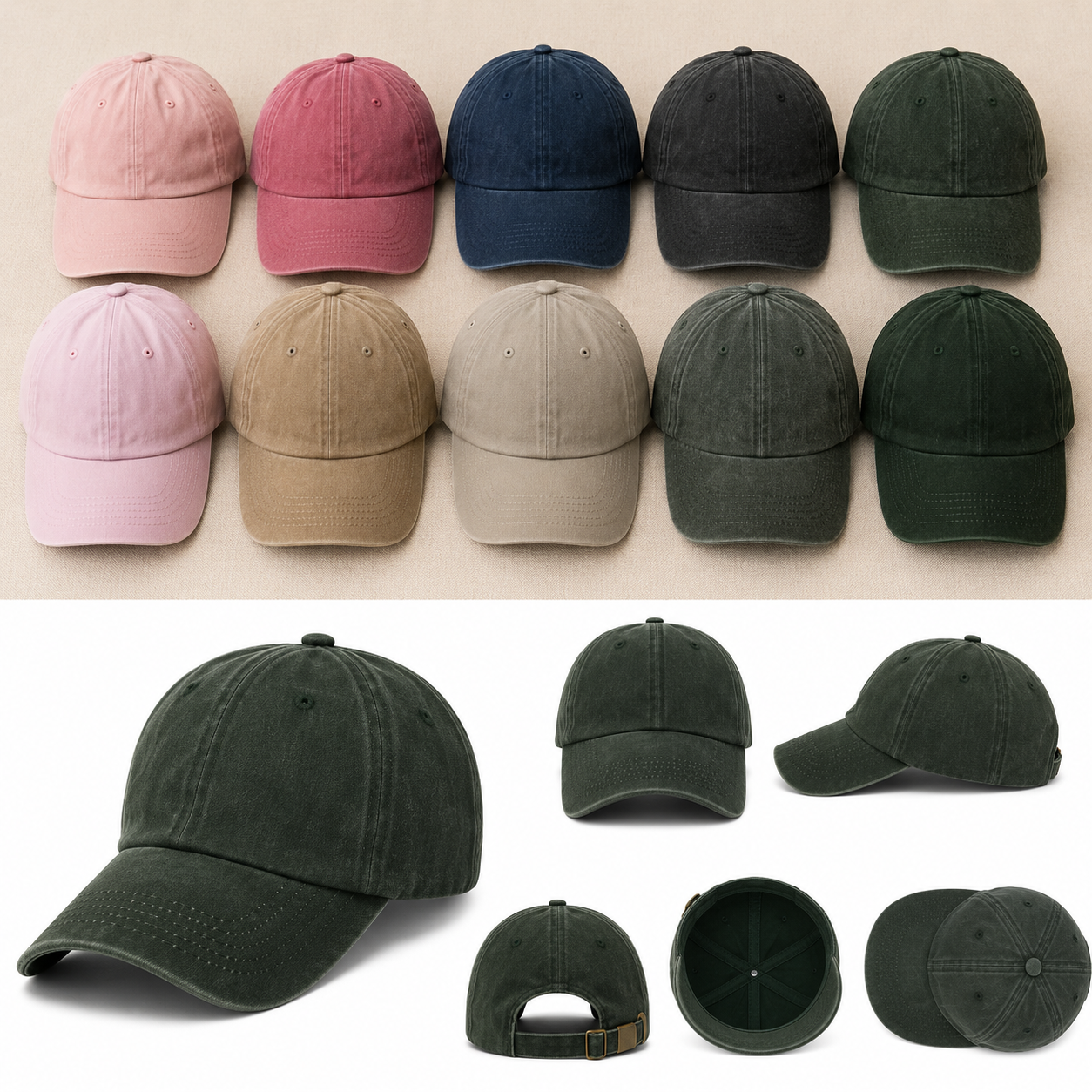 Gorras efecto lavado