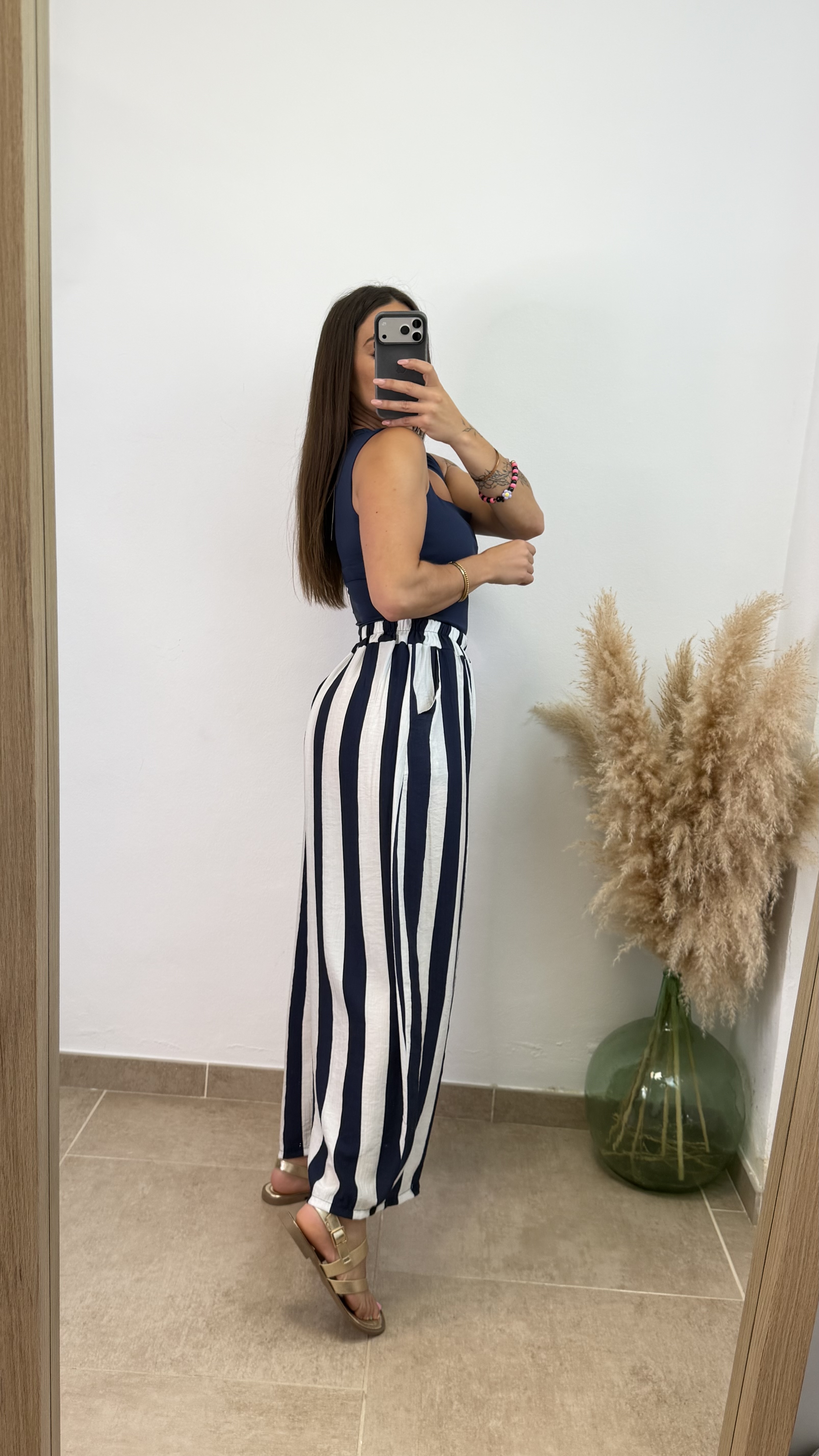 Pantalón ballon raya - Azul marino - Imagen 3