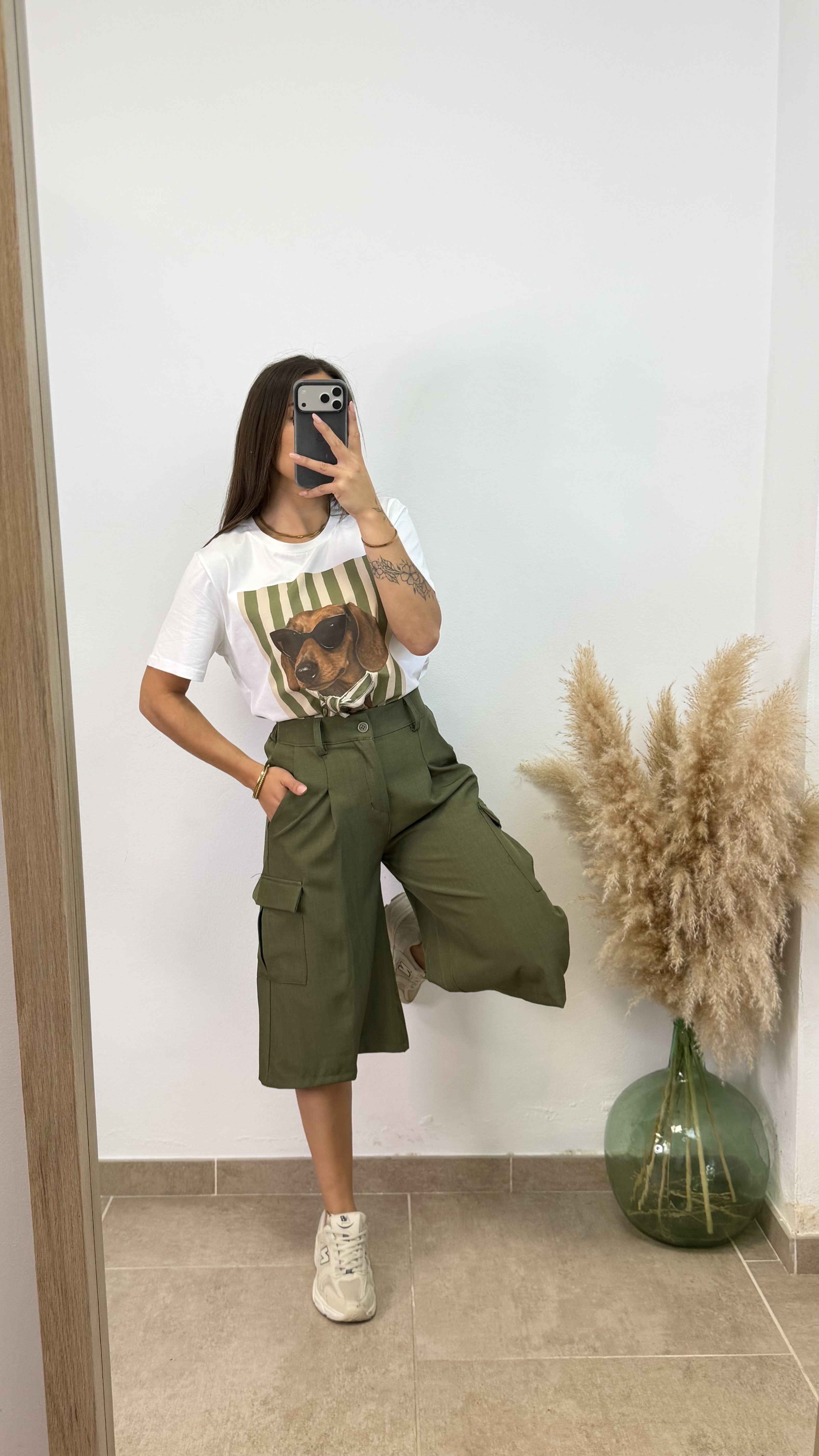 Pantalón bermuda cargo - Verde militar - Imagen 2