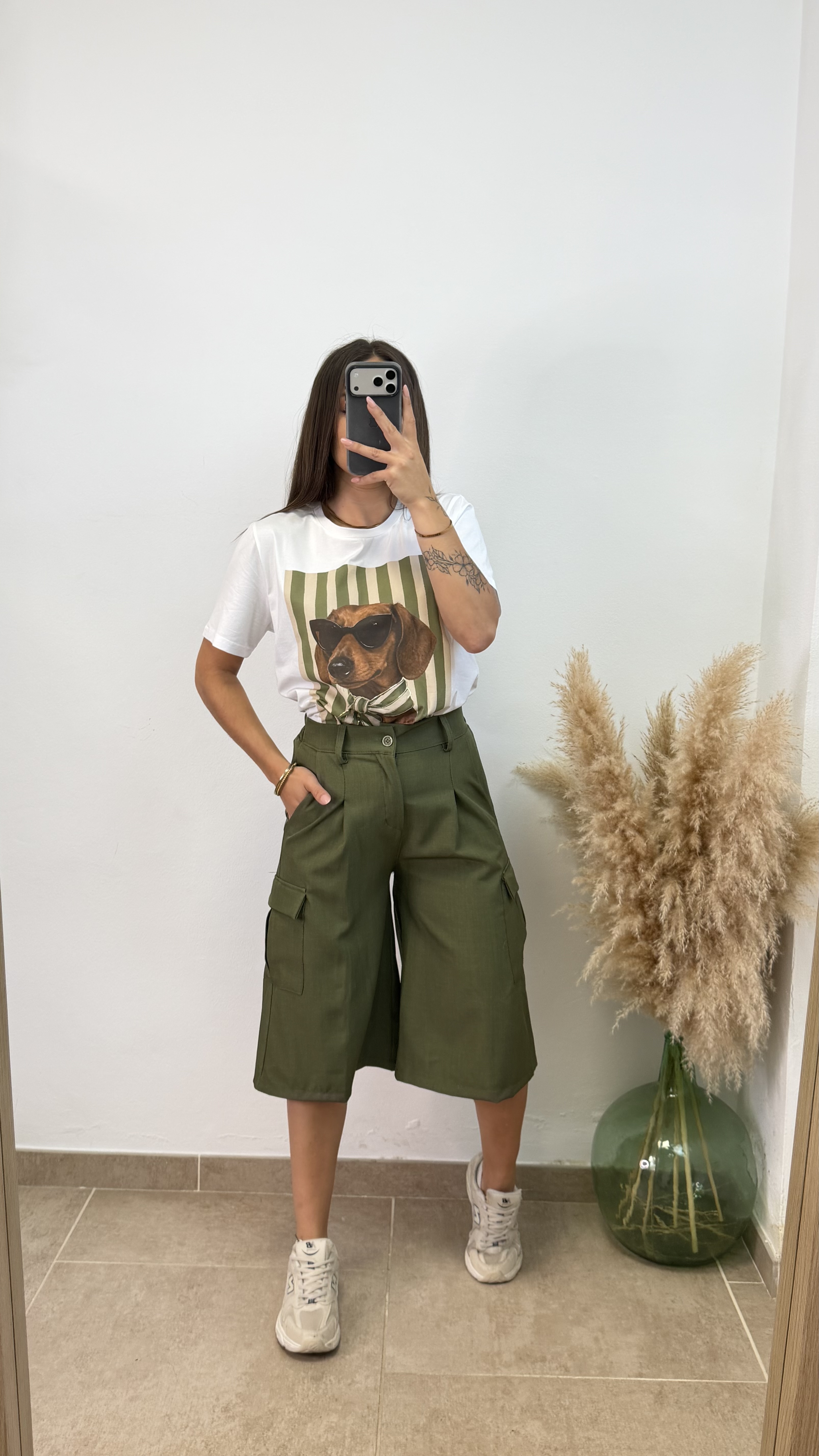 Pantalón bermuda cargo - Verde militar - Imagen 3