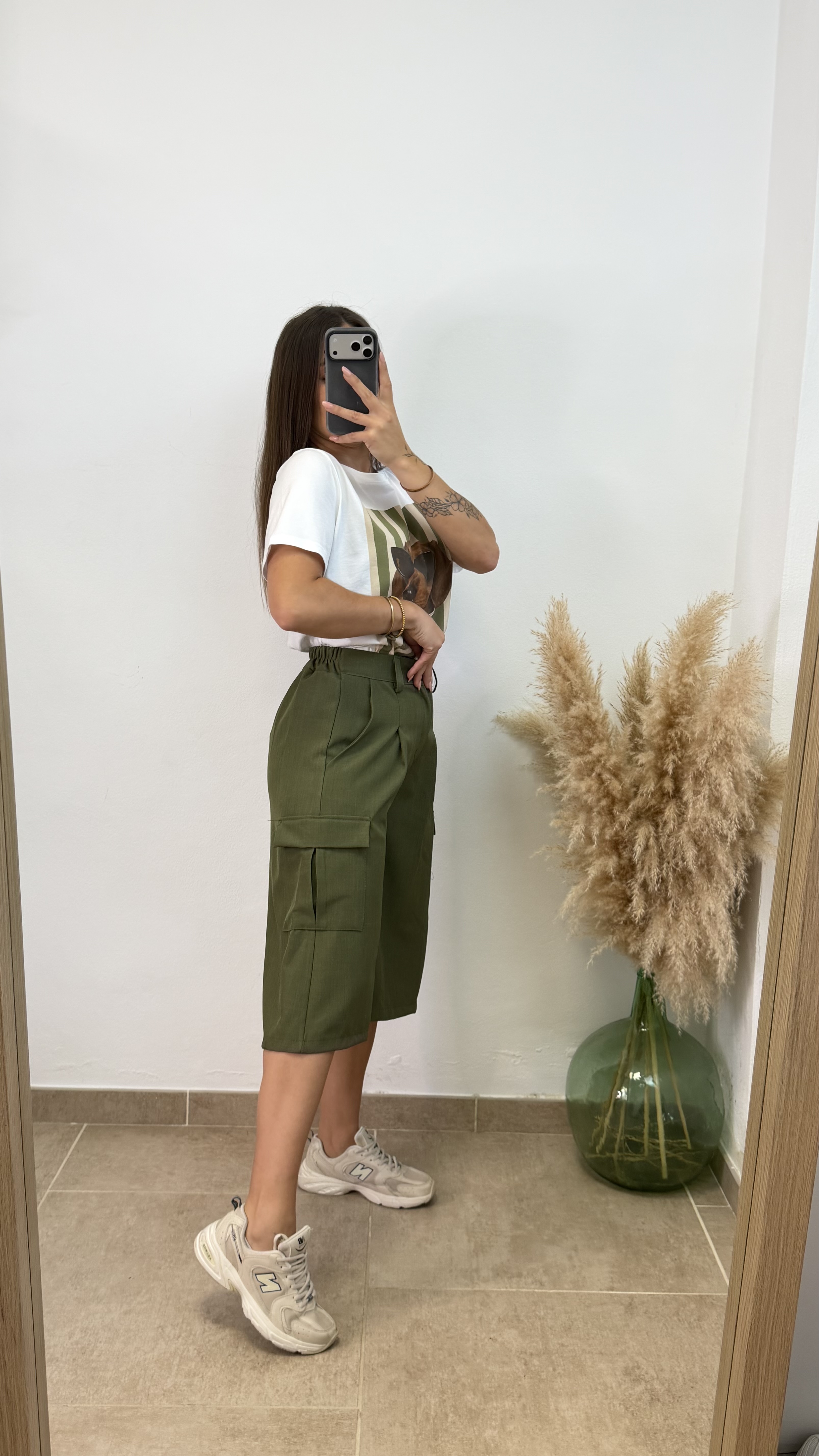 Pantalón bermuda cargo - Verde militar - Imagen 4