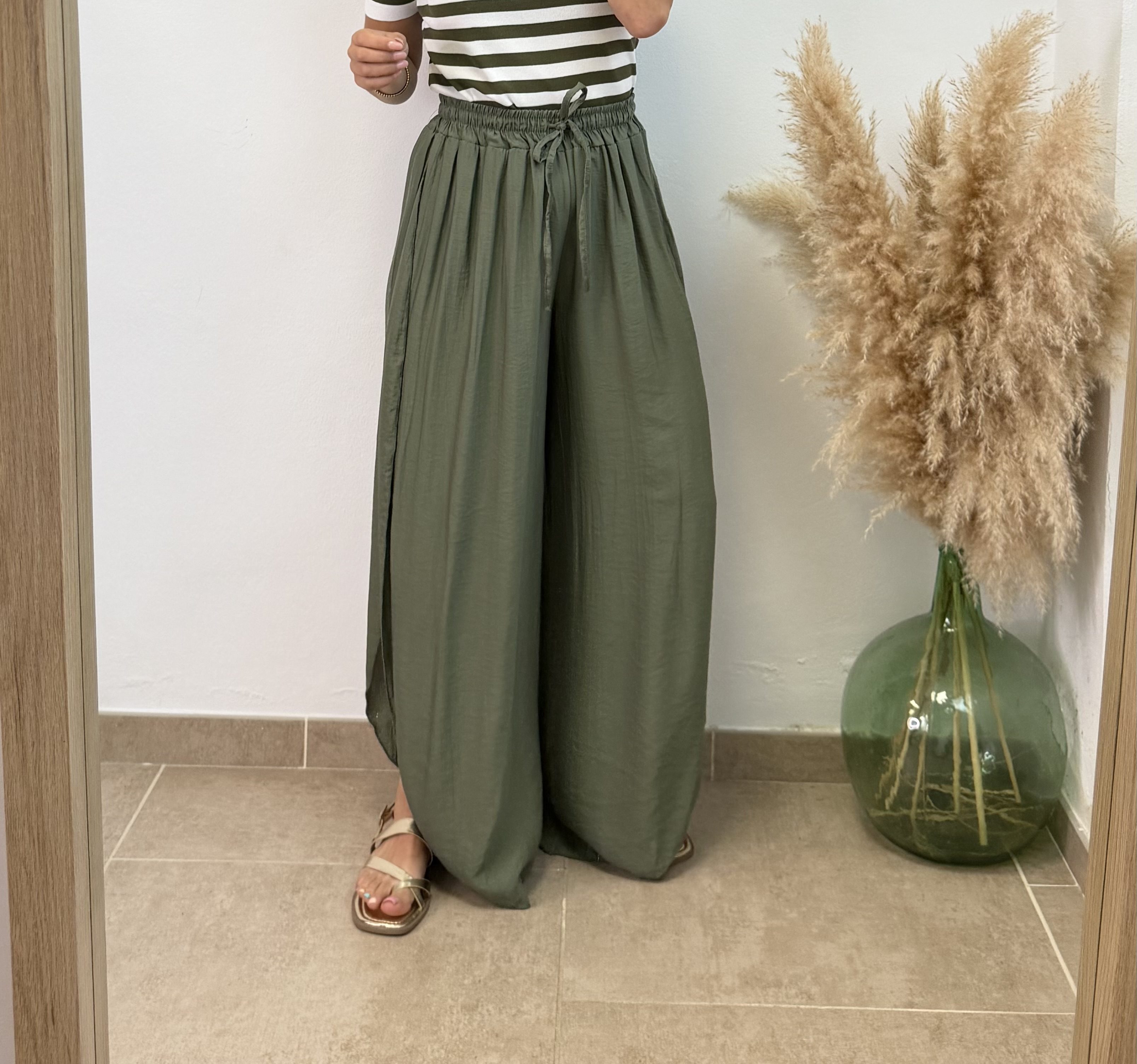 Pantalón corte redondo - Verde militar