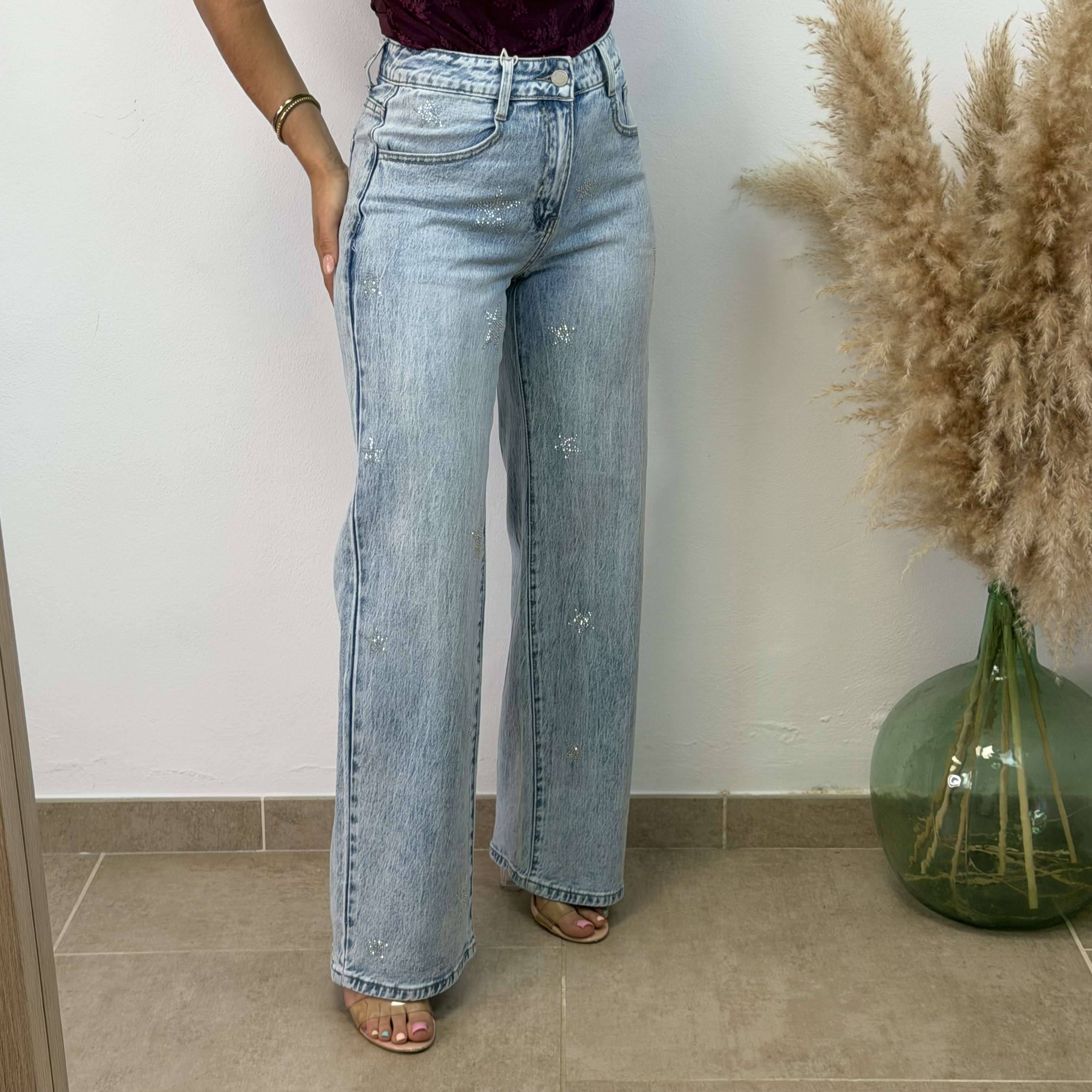Pantalón vaquero estrella brillo