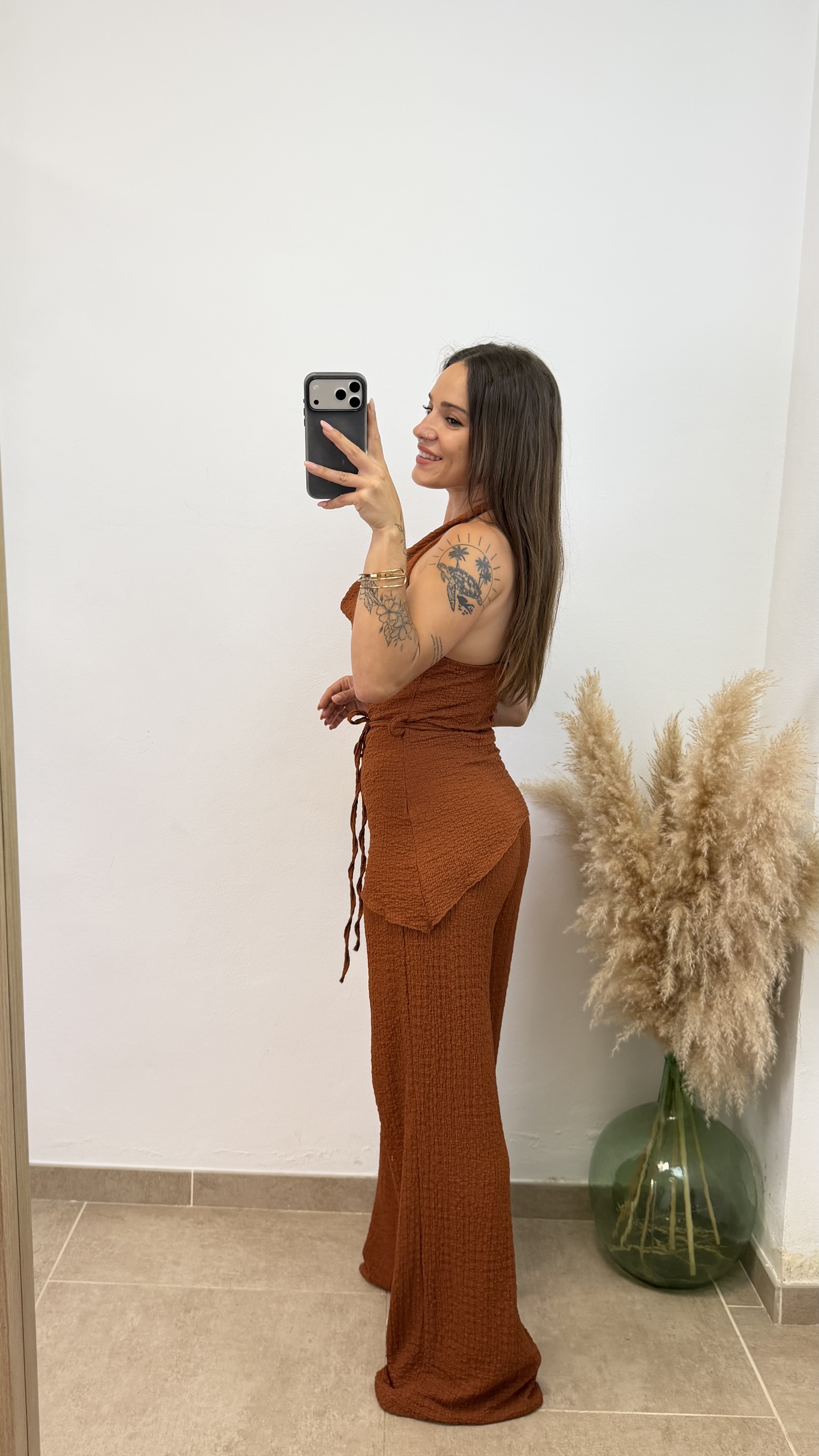 Conjunto dos piezas cuello caído - Teja - Imagen 2