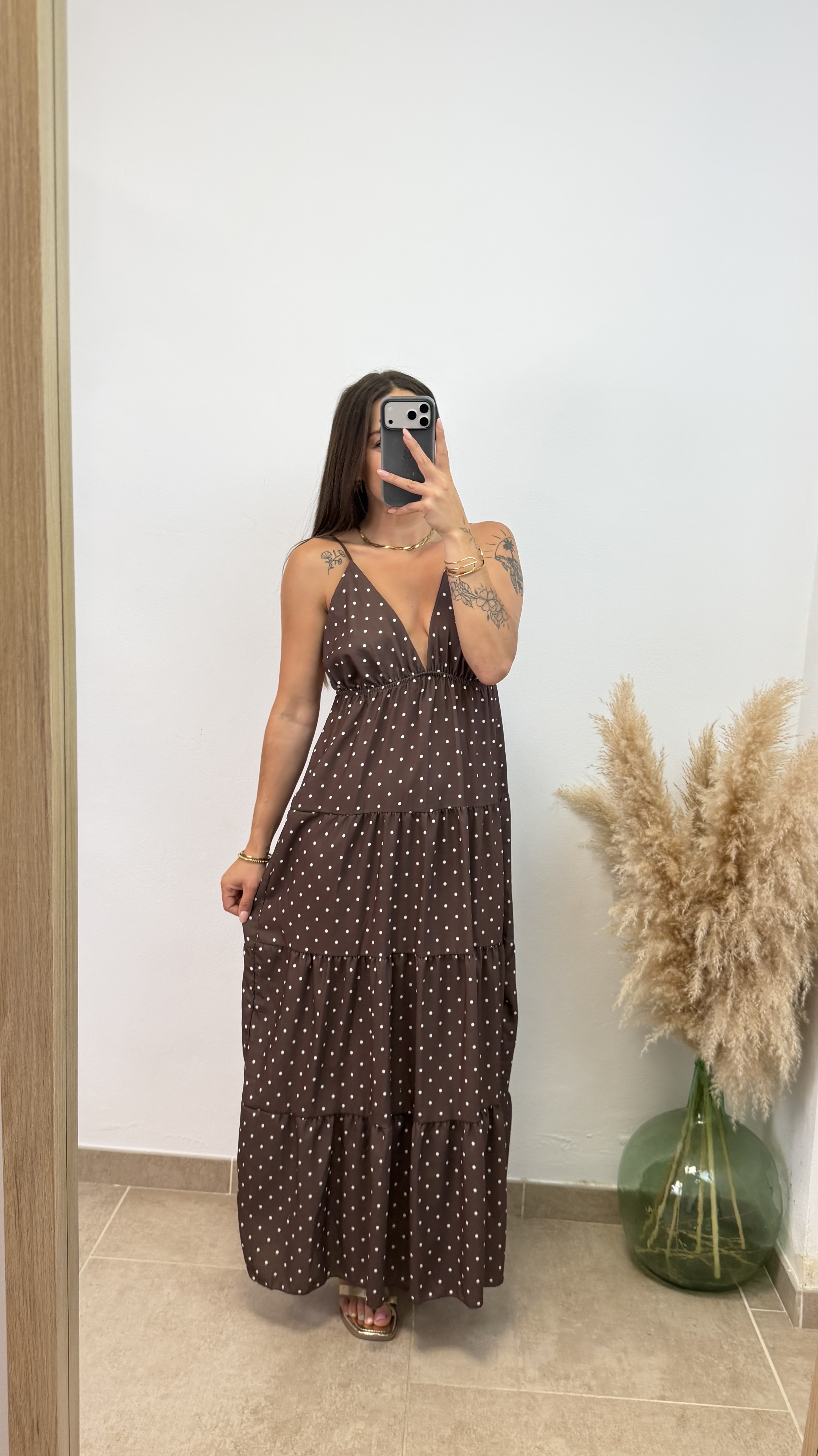 Vestido esmeralda lunares- Chocolate - Imagen 4