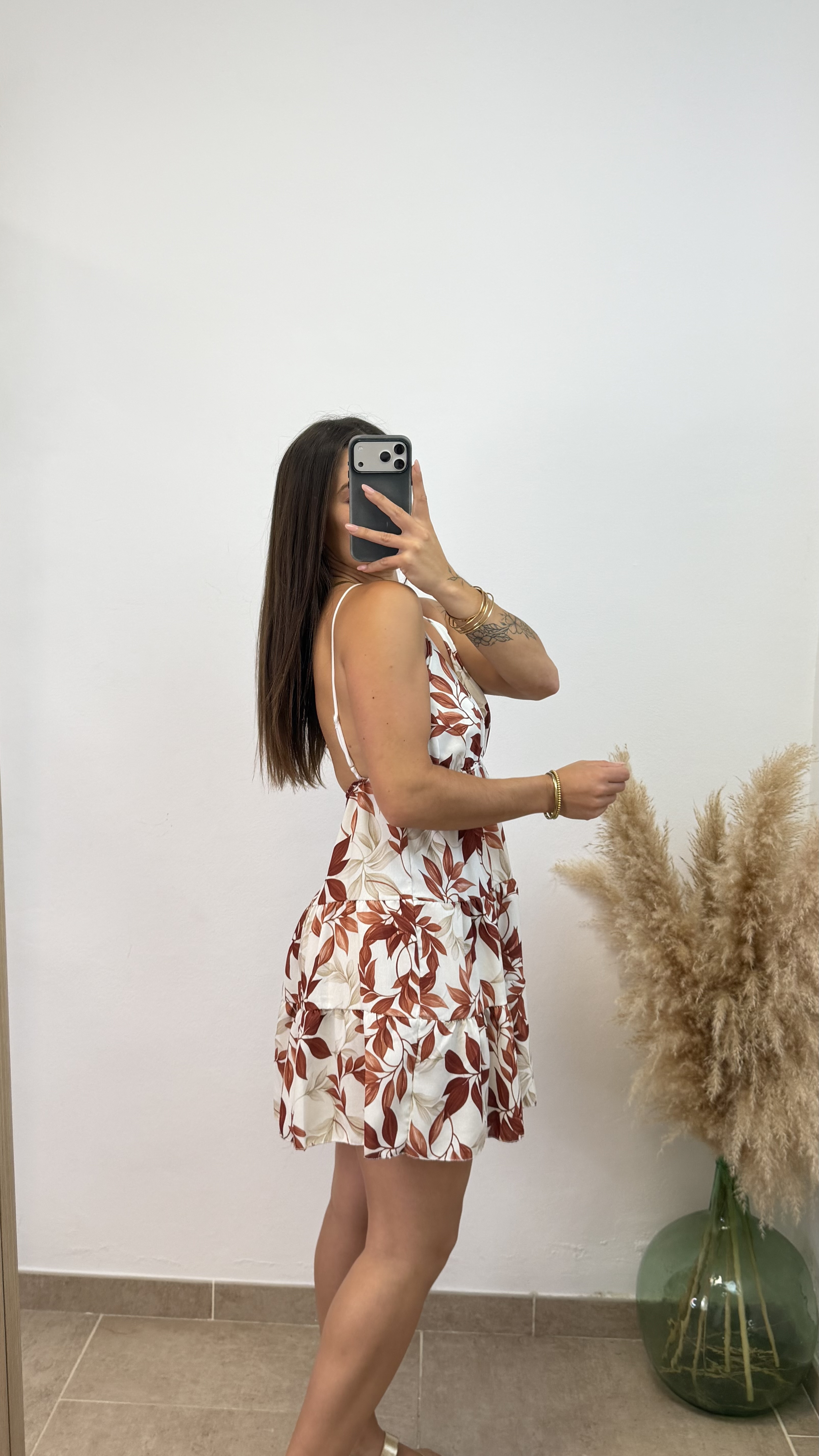 Vestido Betty corto palmera - Teja - Imagen 2