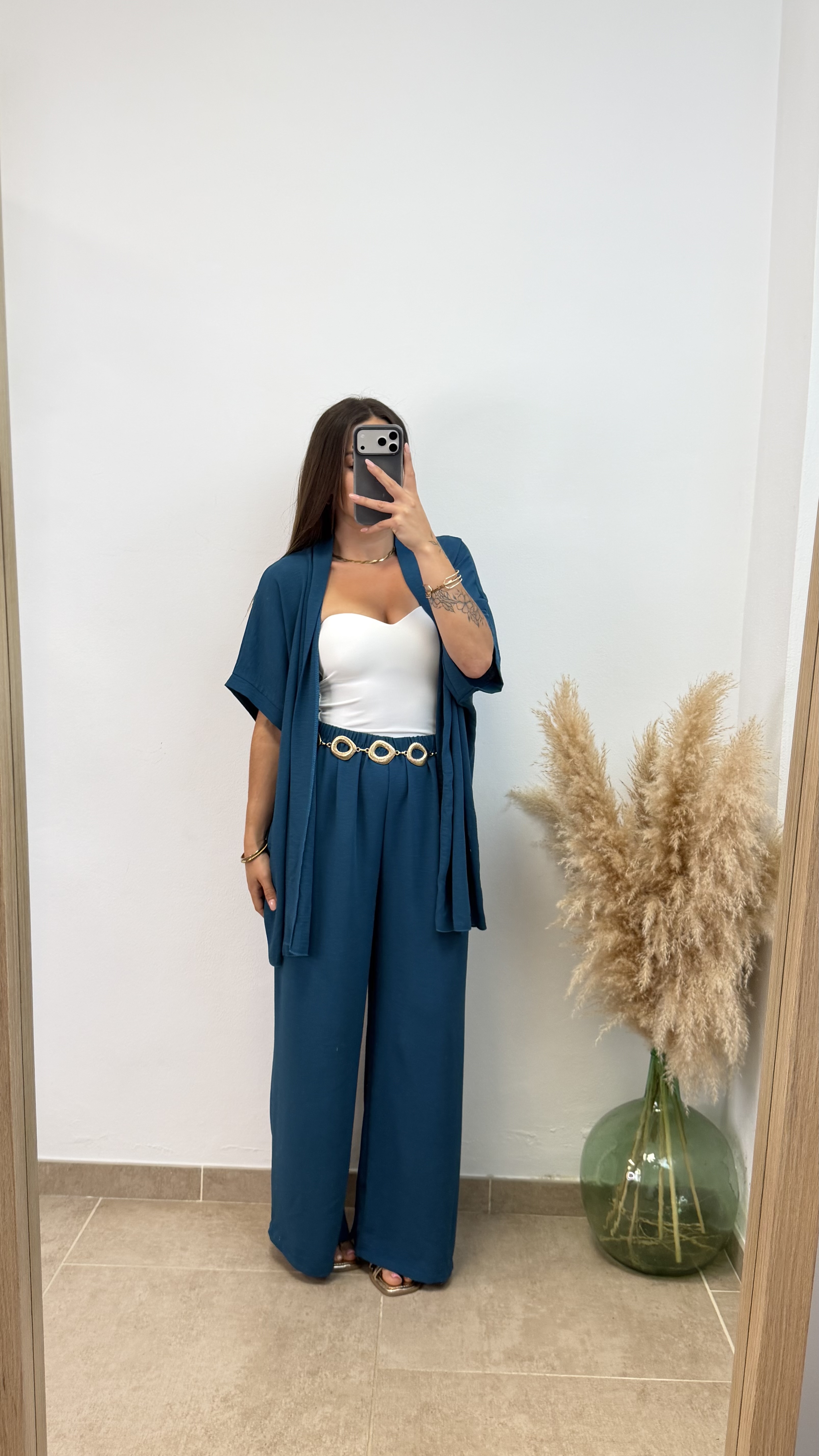 Conjunto kimono - Azul pétroleo