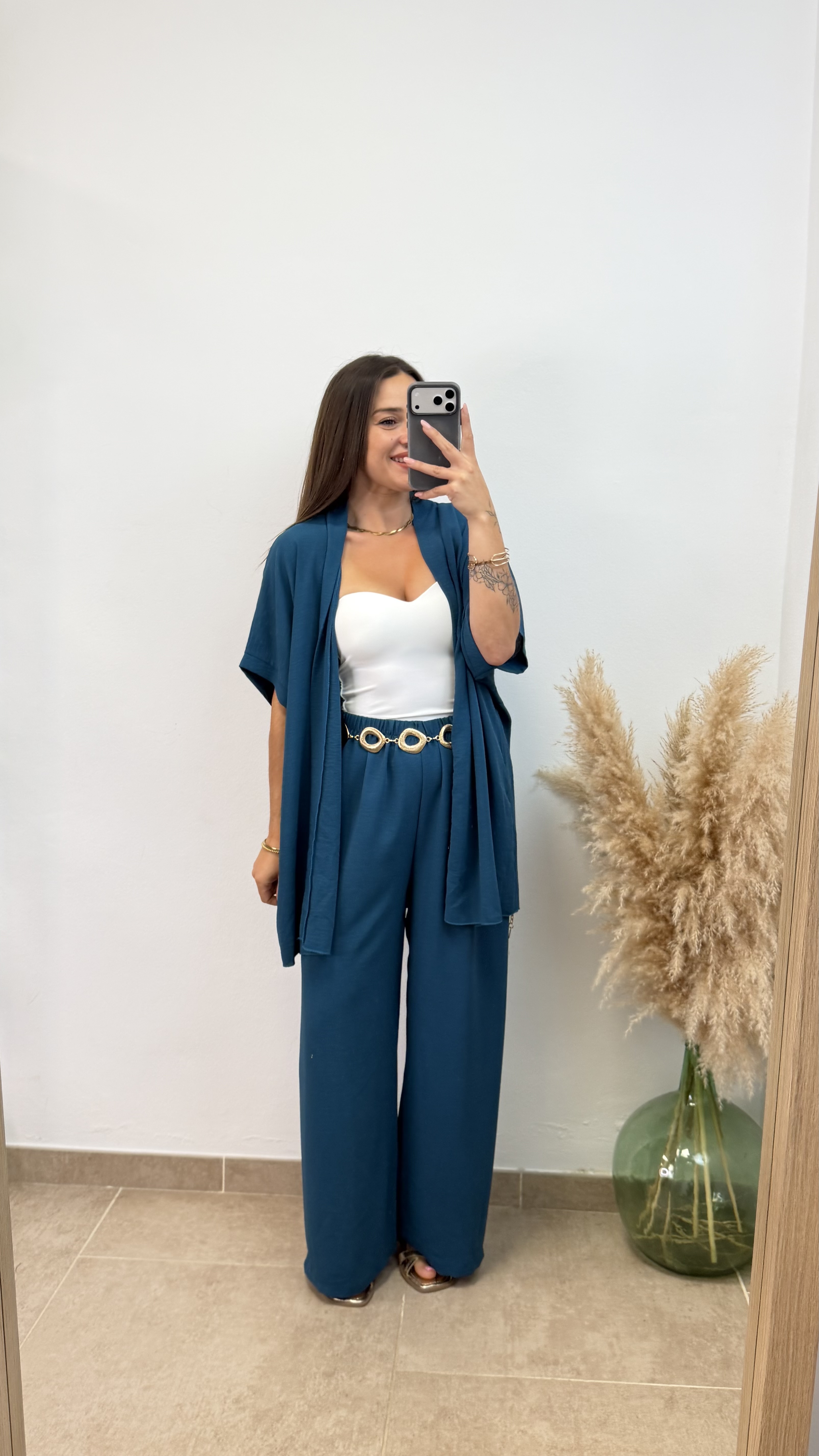 Conjunto kimono - Azul pétroleo - Imagen 3