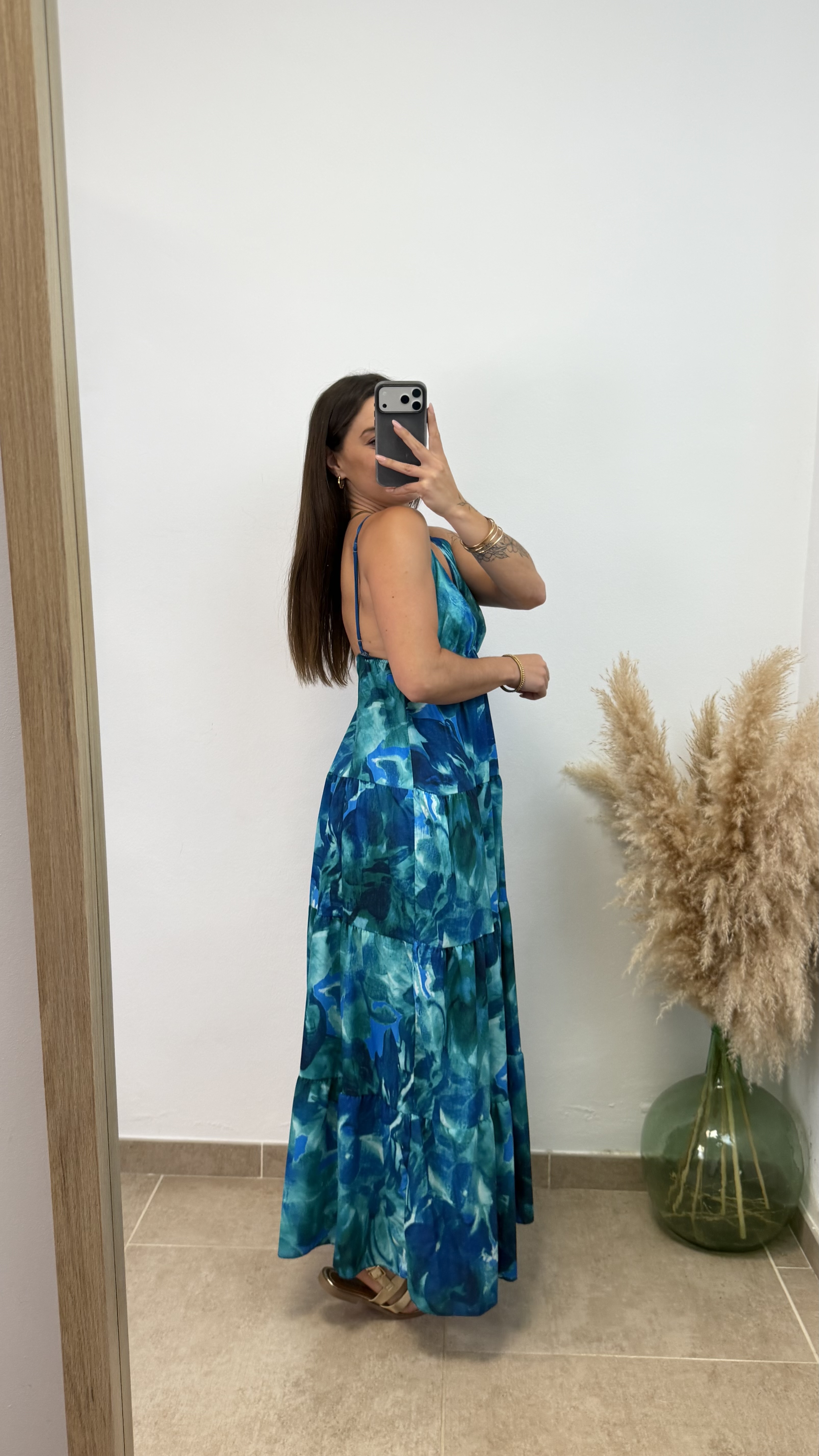Vestido betty estampado- Azul petróleo - Imagen 2