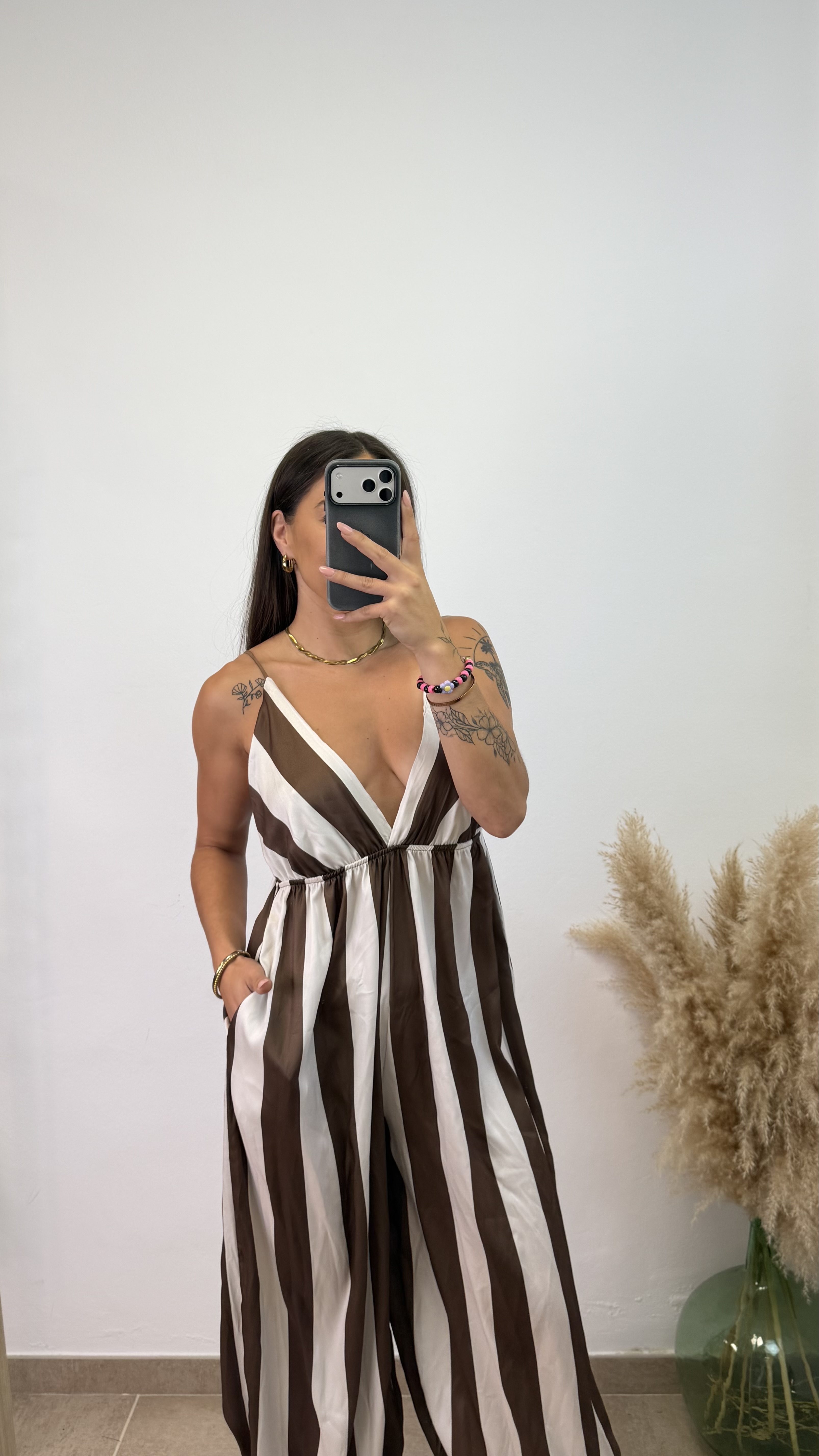 Mono rayas - Beige y chocolate - Imagen 3