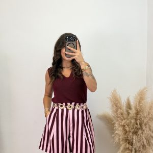 Camiseta punto tirante ancho - Burdeos