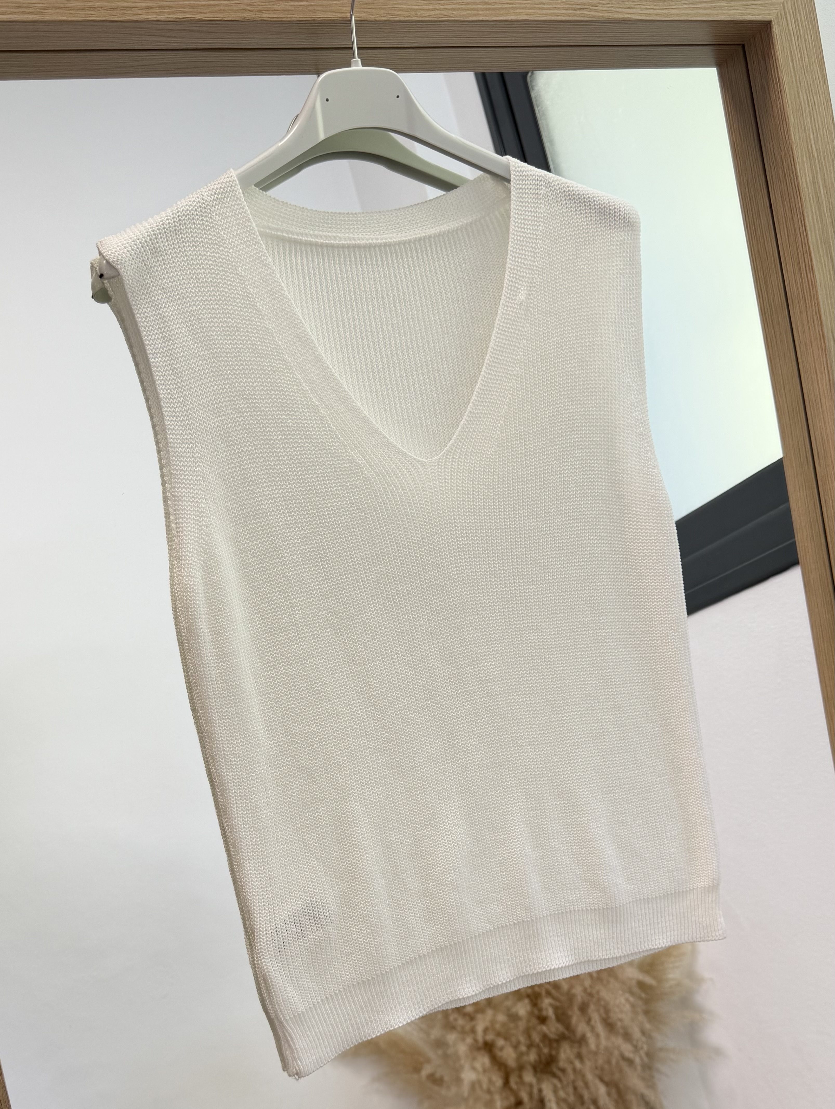 Camiseta punto tirante ancho - Blanco