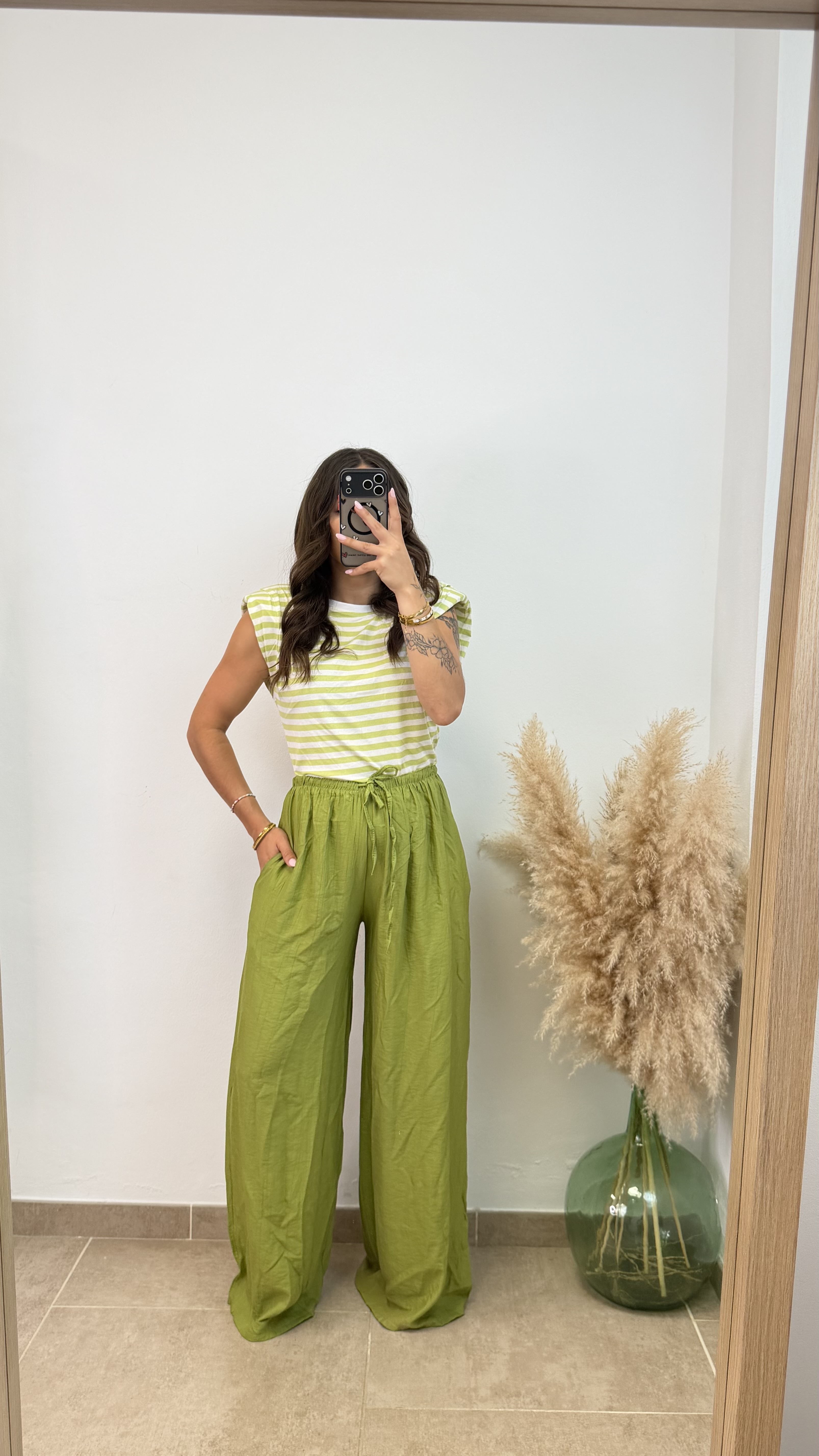 Pantalón recto - Verde manzana - Imagen 2