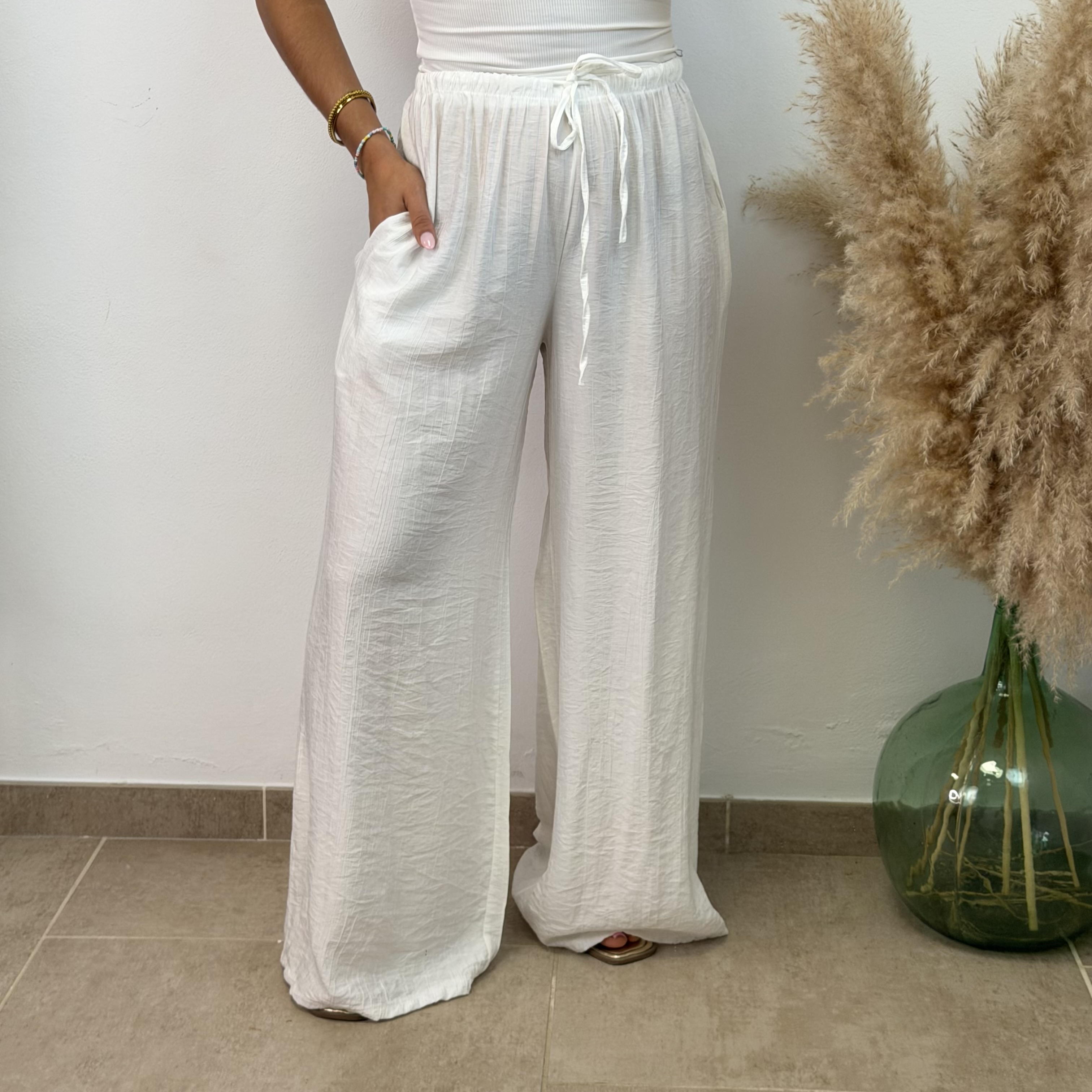 Pantalón recto - Blanco
