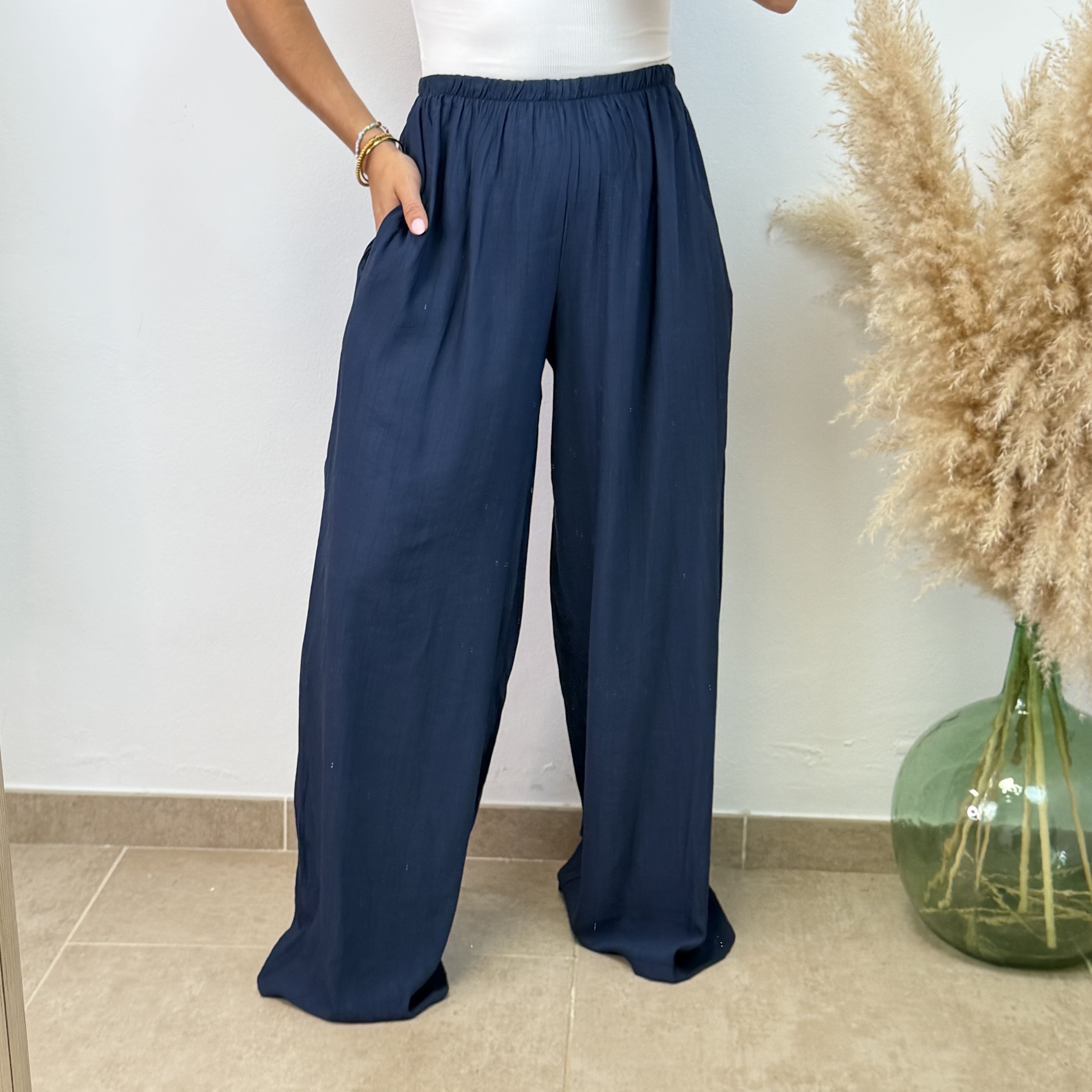 Pantalón recto - Azul marino