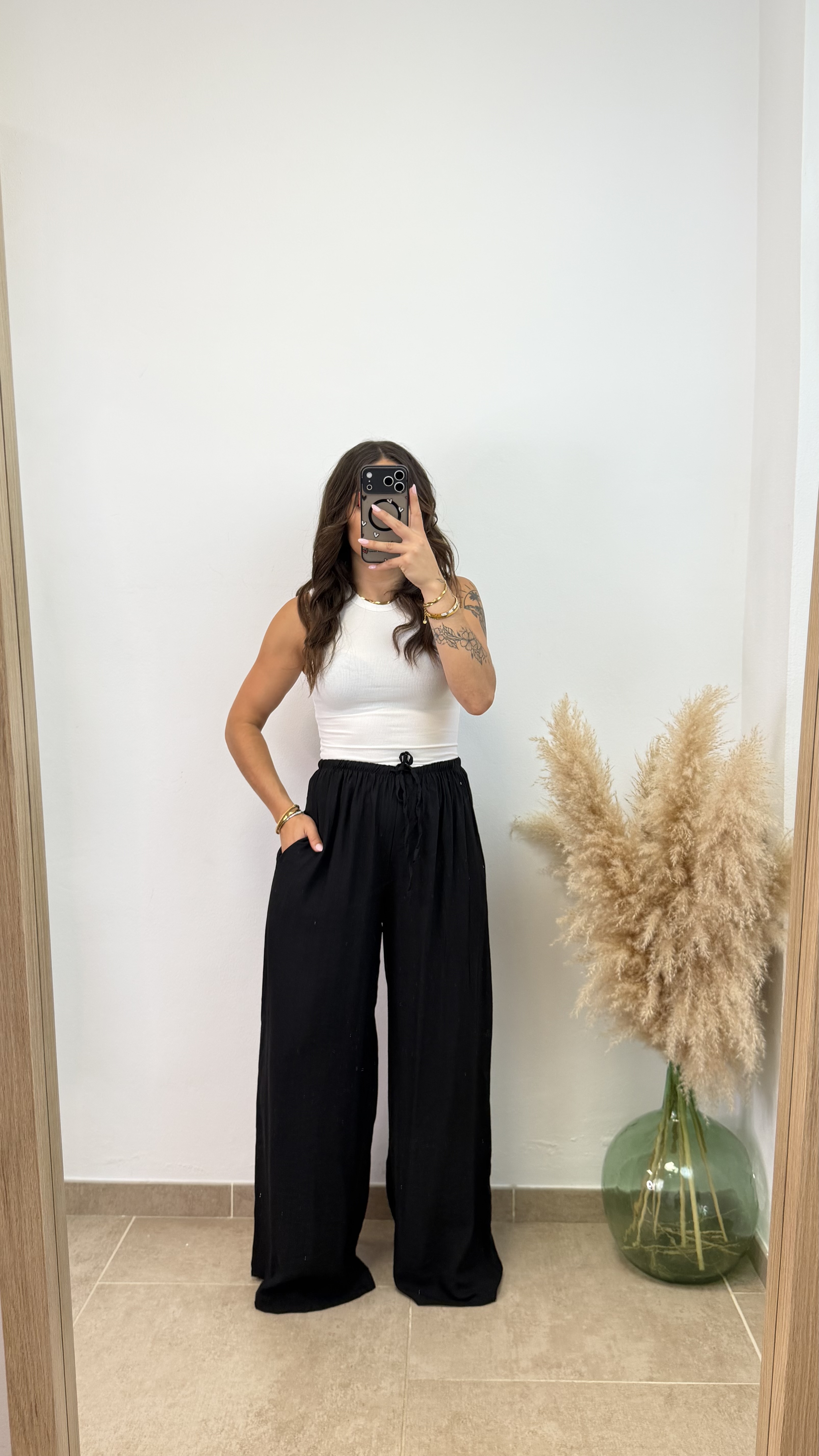 Pantalón recto - Negro - Imagen 2