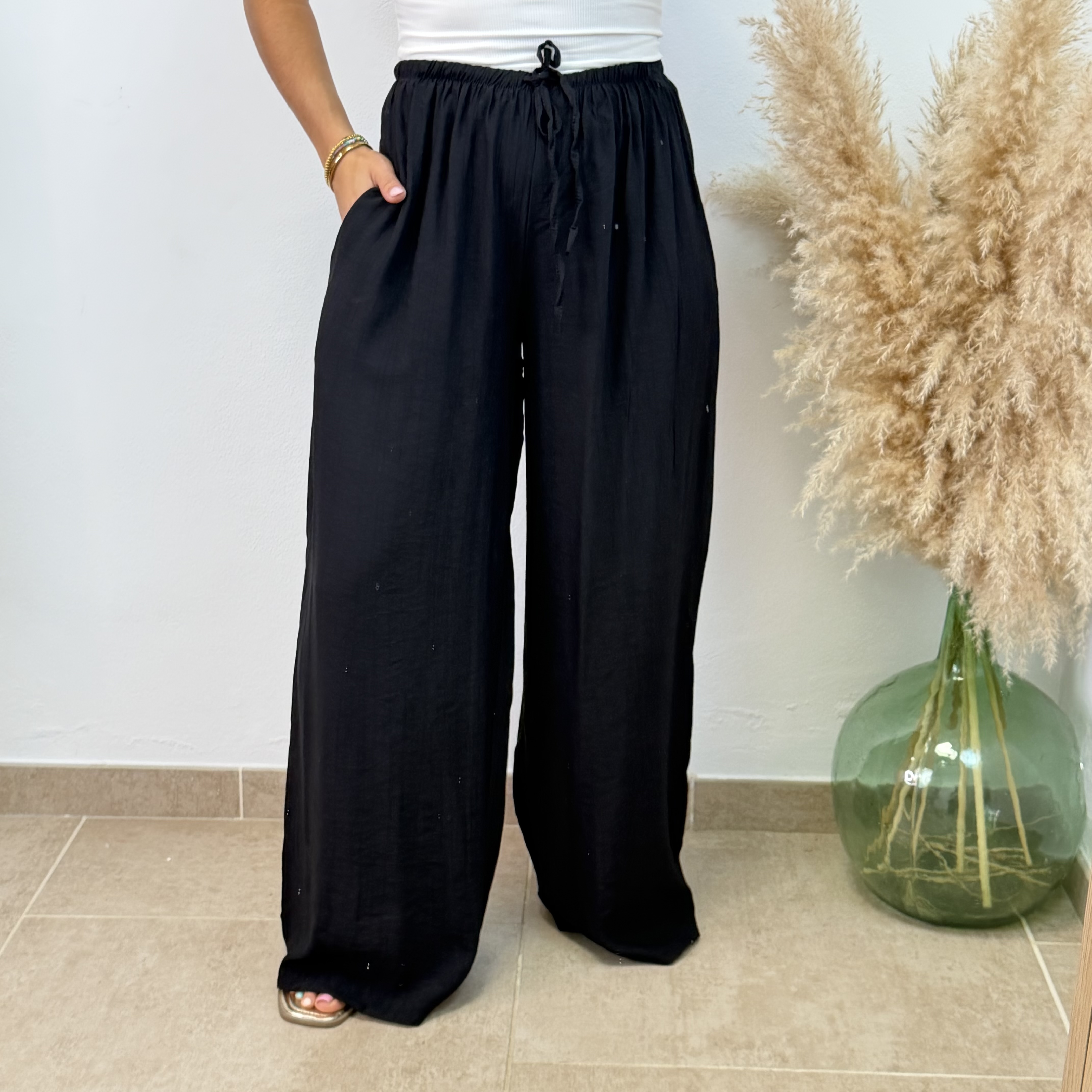 Pantalón recto - Negro