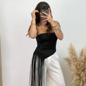 Top flecos - Negro
